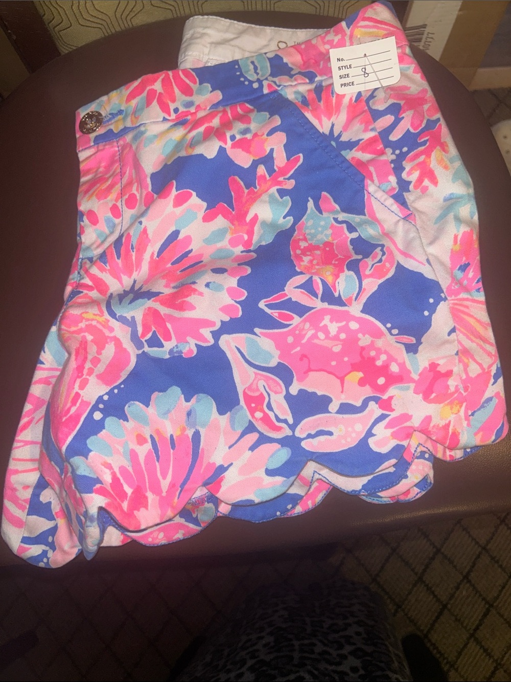 Lilly Pulitzer Multicolor Floral Scalloped Skort with Gold Button #070726#